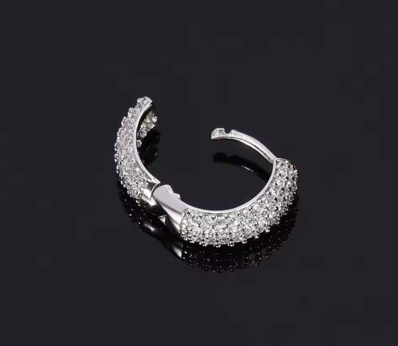 Luxury Hip Hop Iced Out Cubic Zirconia Hoop Earrings