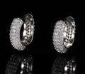 Luxury Hip Hop Iced Out Cubic Zirconia Hoop Earrings