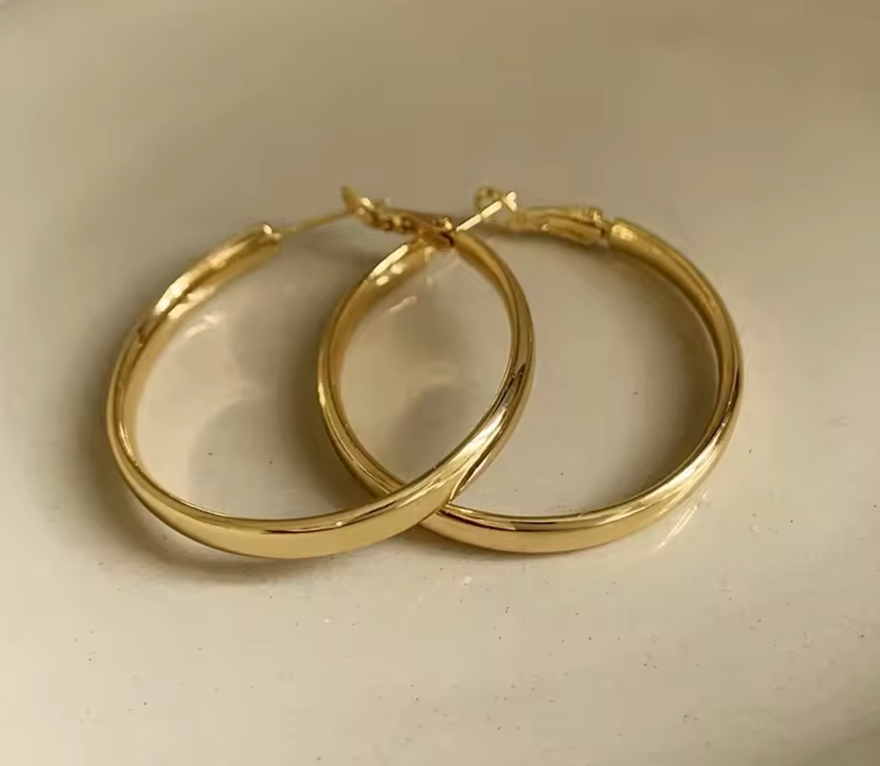 Large Flat Geometric Hoop Earrings