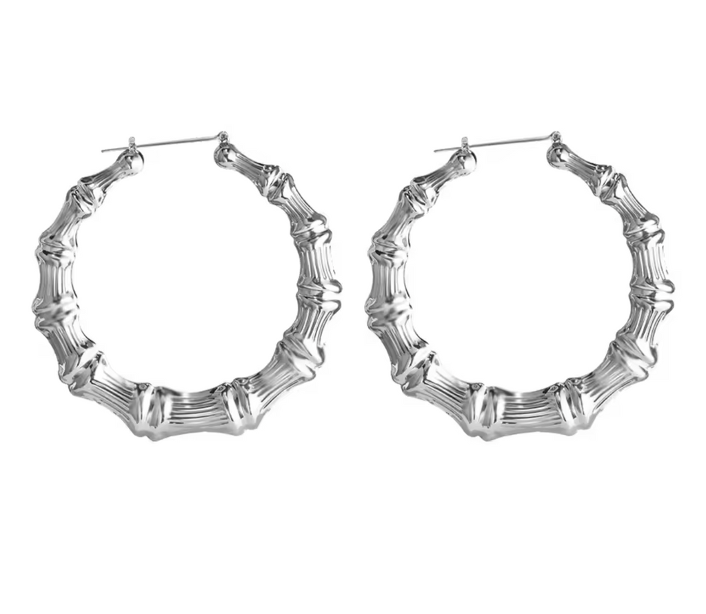 Bamboo Hoop Earrings for Women