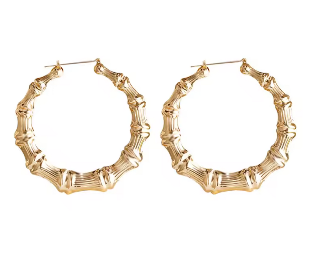 Bamboo Hoop Earrings for Women