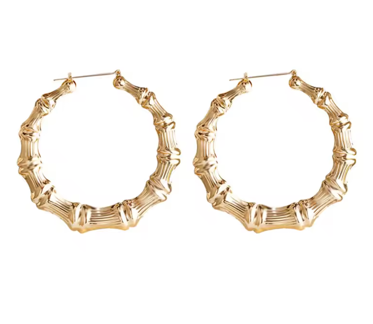 Bamboo Hoop Earrings for Women