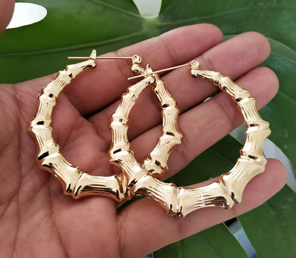 Bamboo Hoop Earrings for Women