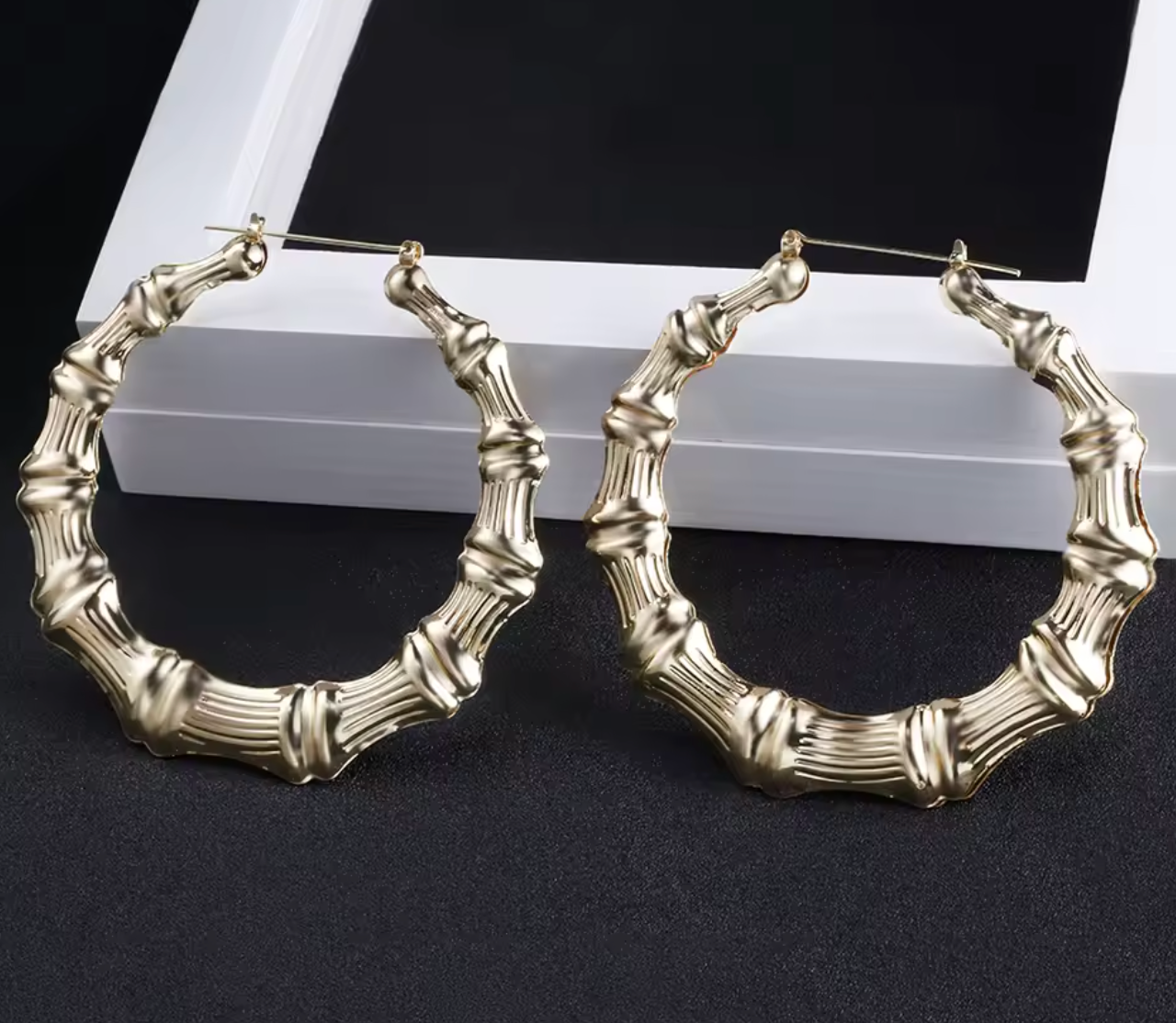 Bamboo Hoop Earrings for Women