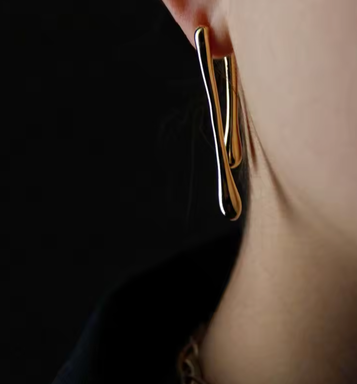 Fashion Metal Water Drop Long Pendant Earrings