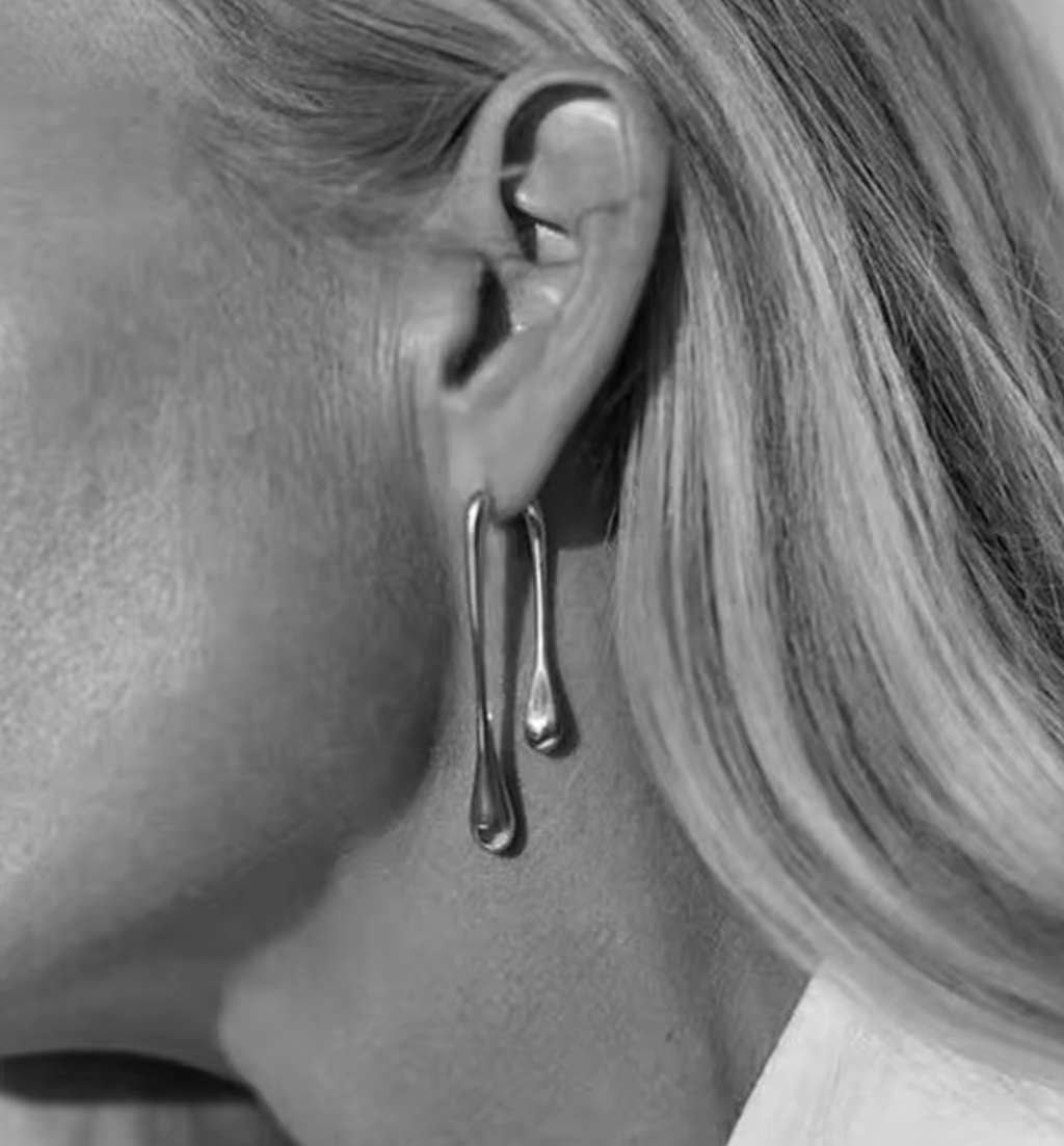 Fashion Metal Water Drop Long Pendant Earrings