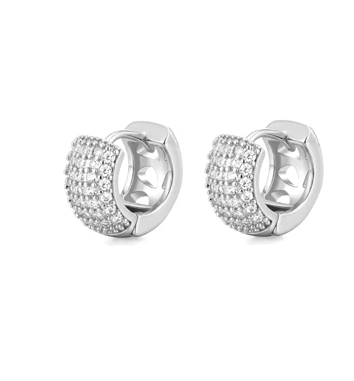 Zirconia Round Huggie Hoop Earrings for Women