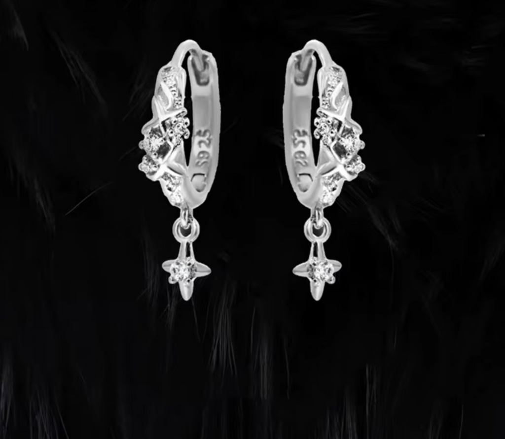 Metal Star Hoop Earrings for Women