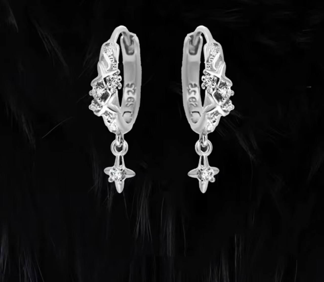Metal Star Hoop Earrings for Women